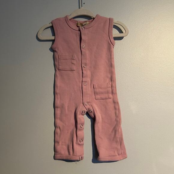 L'ovedbaby Sleeveless Jumpsuit Romper – Blush Pink – 0-3 Months - Picture 1 of 7